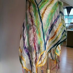 Felted silk scarf